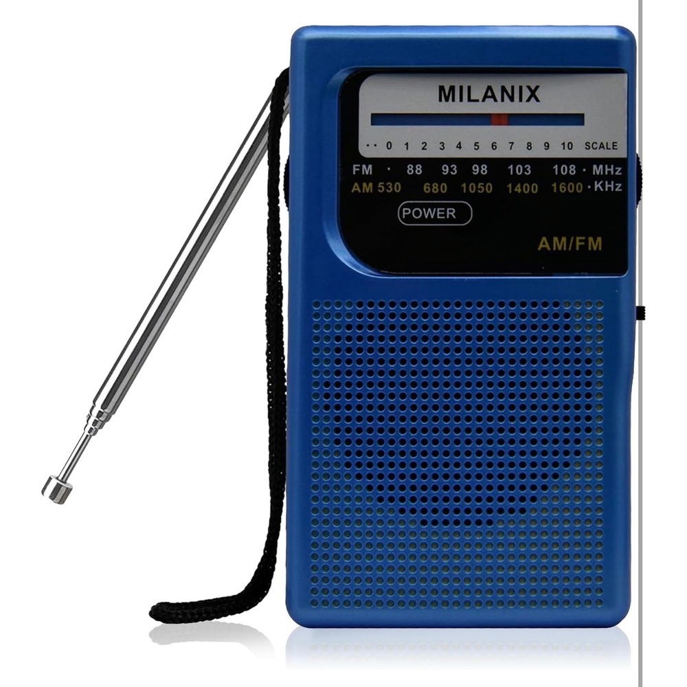 Milanix Retro Pocket AM/FM Radio (MXR1) Compact Battery Operated NEW